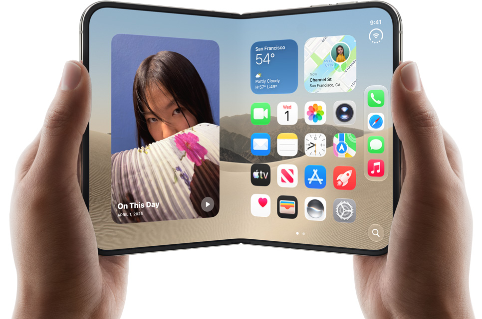 Apple iPhone Duo складной, открытый